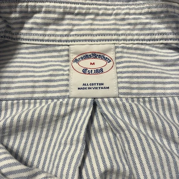 Brooks Brothers Friday Shirt Oxford Stripe Button Down Medium - Picture 4 of 5